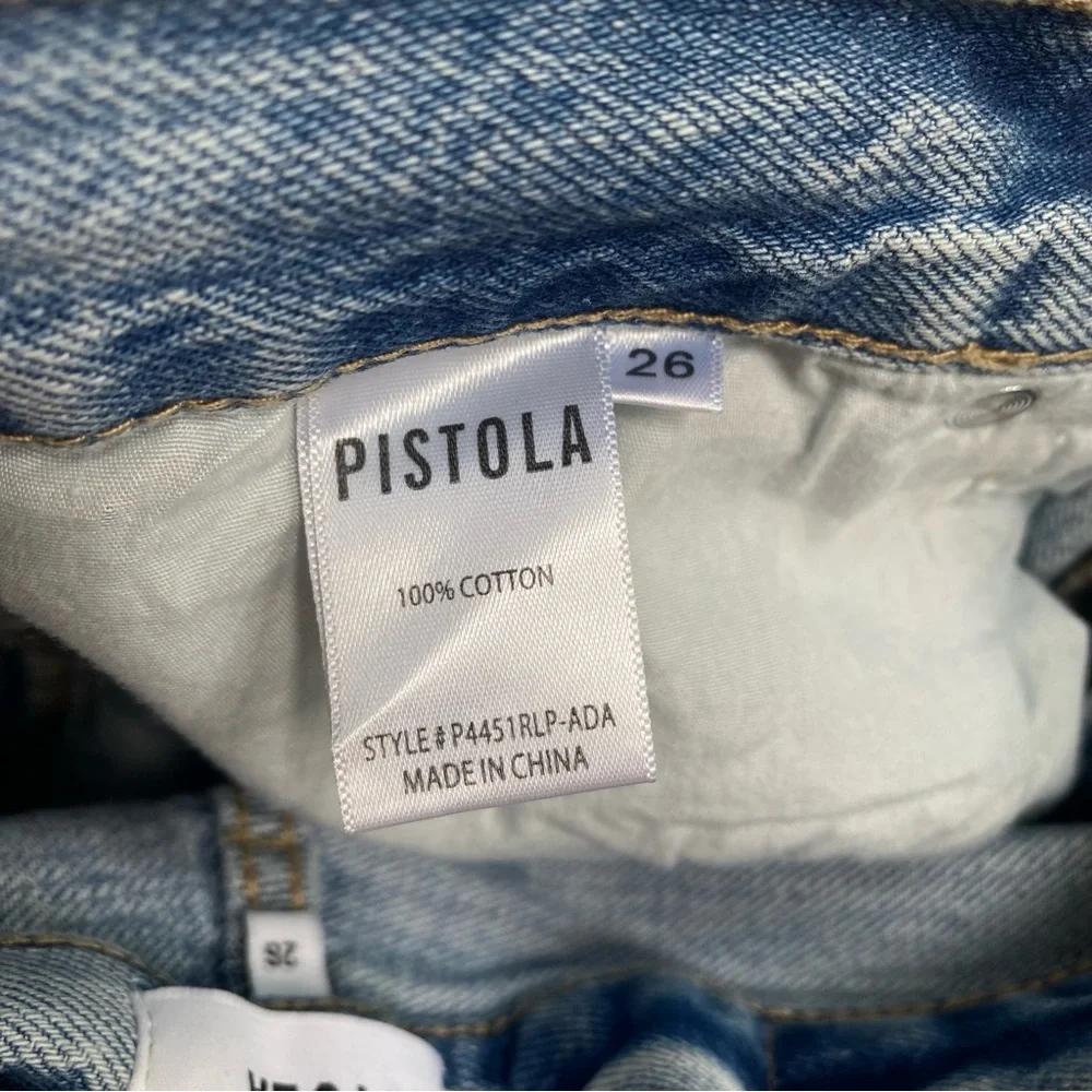 Pistola Light Blue Adam Wash Nova Button Fly Cut-Off High Rise Denim Shorts 26